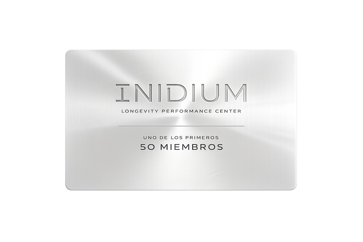 Tarjeta Founding Member · Uno de los primeros 50 miembros de Inidium